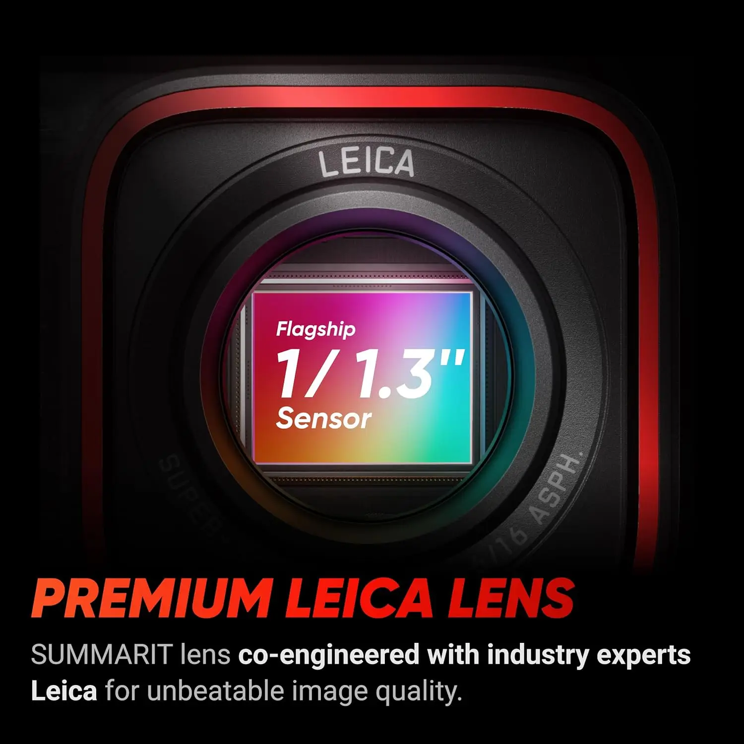 Câmera co-engificada com Leica, sensor emblemático de 1/1,3" e redução de ruído AI para uma qualidade de imagem imbatível