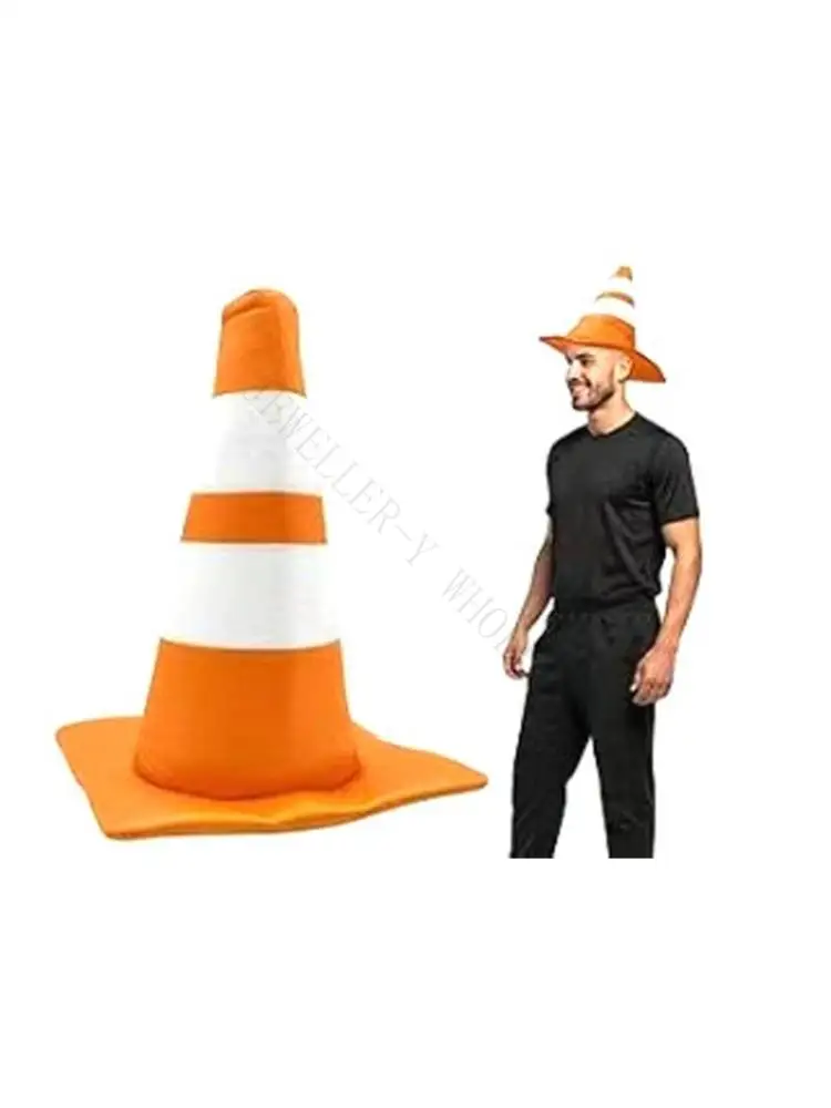 R7UF High Visibility Reversible Cone Hat Fabric Road Cone Hat For Advertising Event