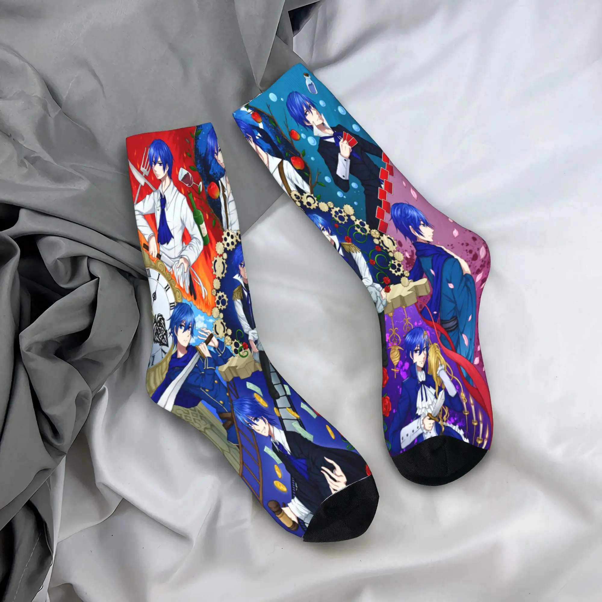 K-KAITO Singer Socks  Casual Stockings Men Medium Soft Running Sports Socks Winter Design Anti-Slip Socks