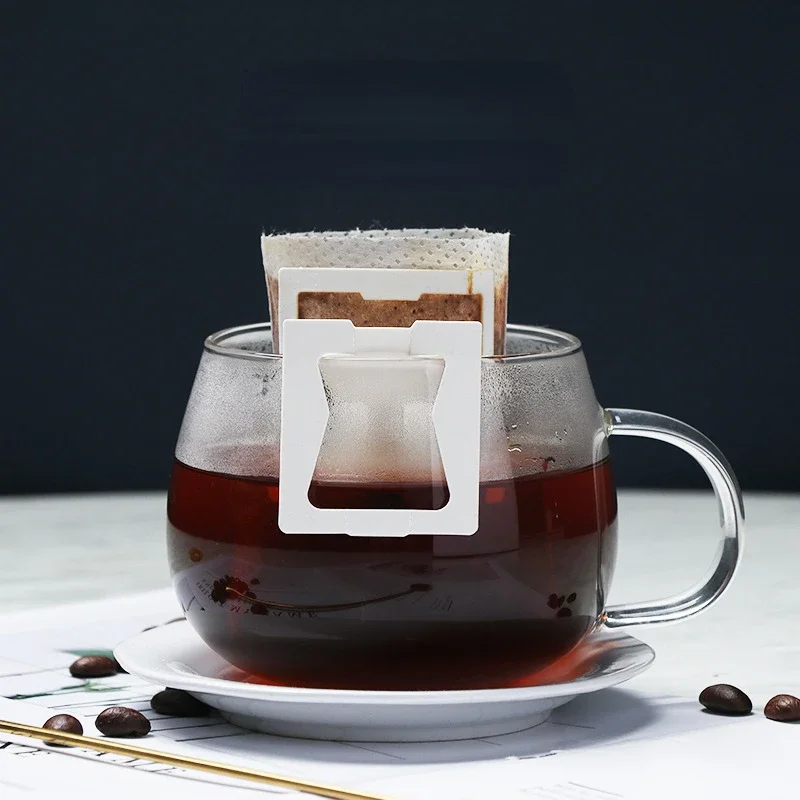 50 Pcs Pack Disposable Coffee Fliter Bags Portable Hanging Ear Style Coffee Filters Eco-Friendly Paper Bag For Espresso Coffee
