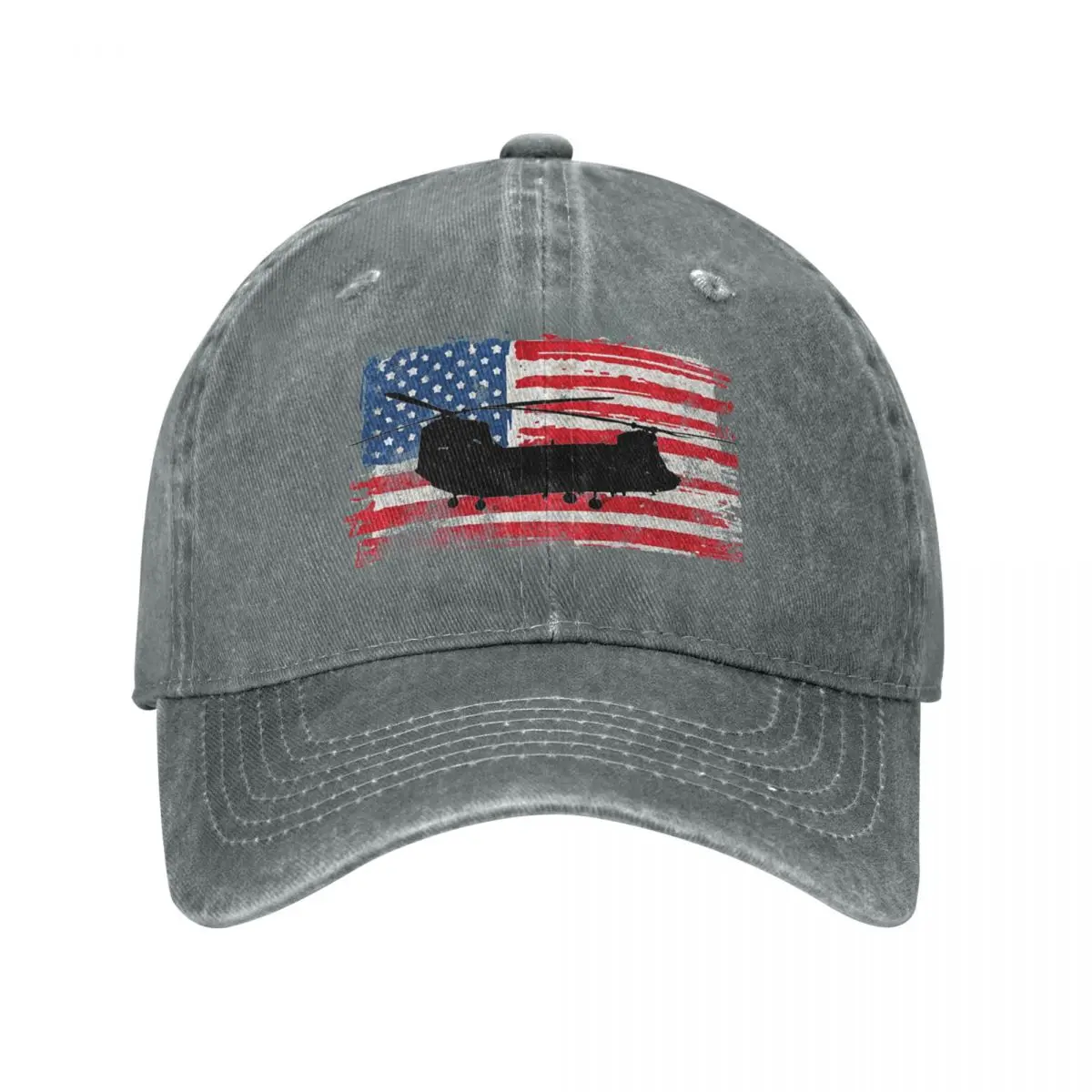 Chinook CH-47 Helicopter US Military on Vintage Flag Baseball Cap Hat Man For The Sun Hood Women Hats Men's