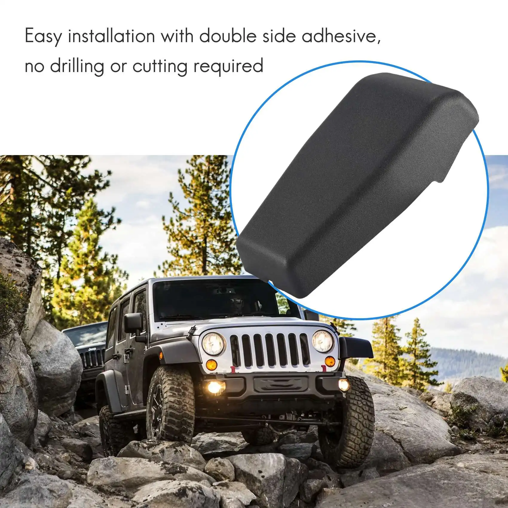 Rear Window Hinge Liftgate Glass Hinge Cover Trim for Jeep Wrangler JK 2007-2017