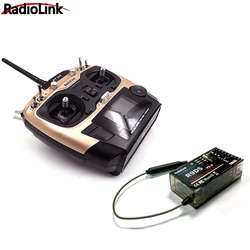 Radiolink AT9S Pro telecomando mano sinistra 2.4G 12CH DSSS FHSS trasmettitore Radio con ricevitore R9DS per auto barche Drone