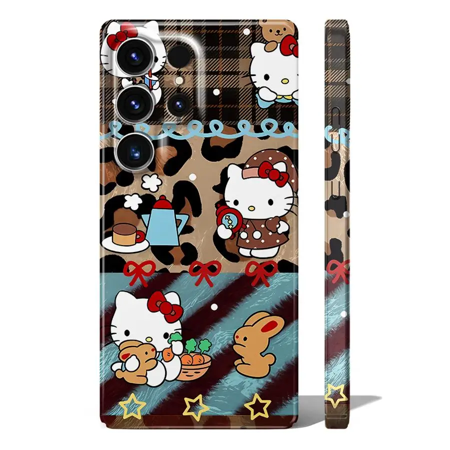 Case for Samsung Galaxy Note 20 S20 S25+ S24+ S21 S22 S25 Ultra S24 Plus S23 FE Hard Phone Cover Sanrio Cute Leopard Kitty Cat