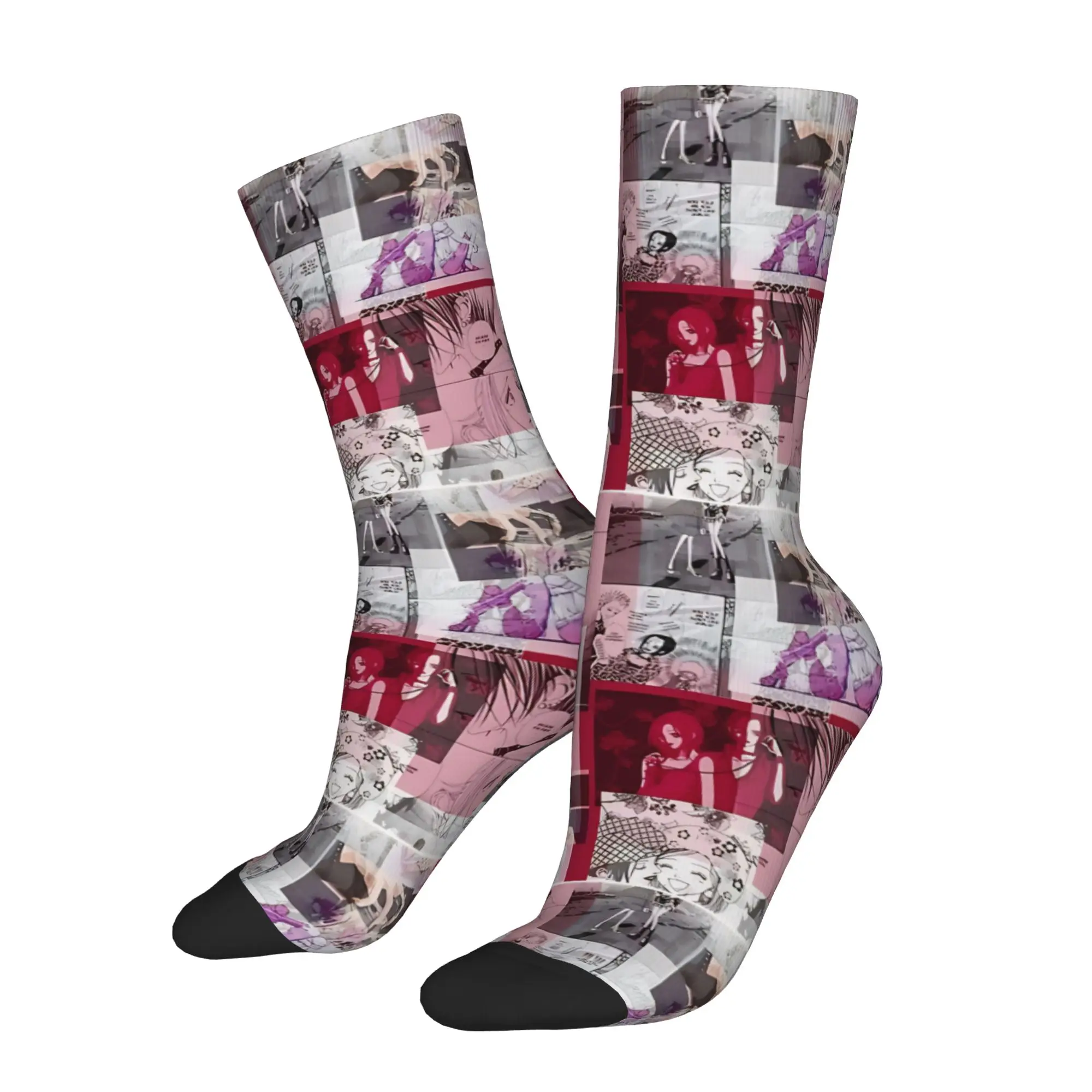 Nana Osaki Ai Yazawa Socks Men's Women's Funny Happy Anime Socks Hip Hop Spring Summer Autumn Winter Middle Tube Stockings Gifts