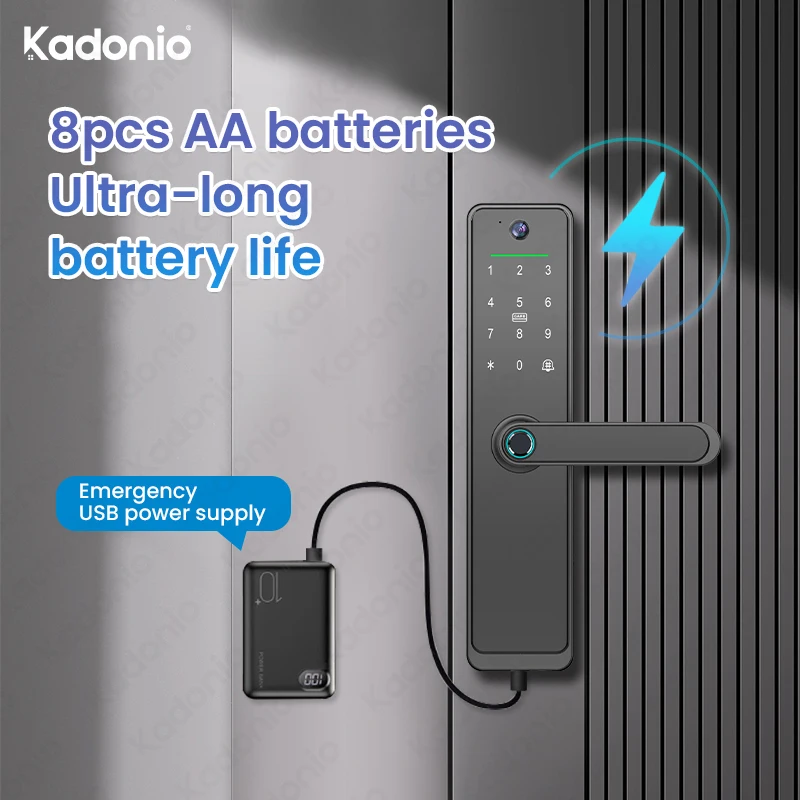 Kadonio Wholesale Prijs Smart Home Wifi Bewakingscamera Foto Capture Tuya Smart Deurslot Waterdicht Buiten