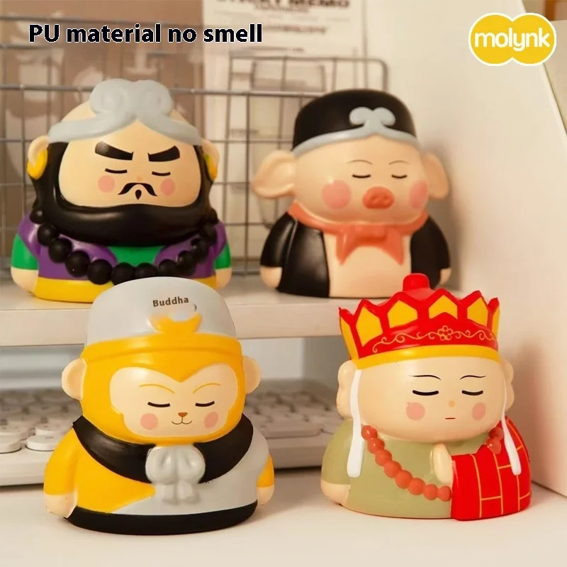 Oryginalne zabawki Anime Journey to the West Slow Rebound Kawaii Figurka akcji Gadżet antystresowy Figurki kolekcjonerskie Zabawki Prezenty