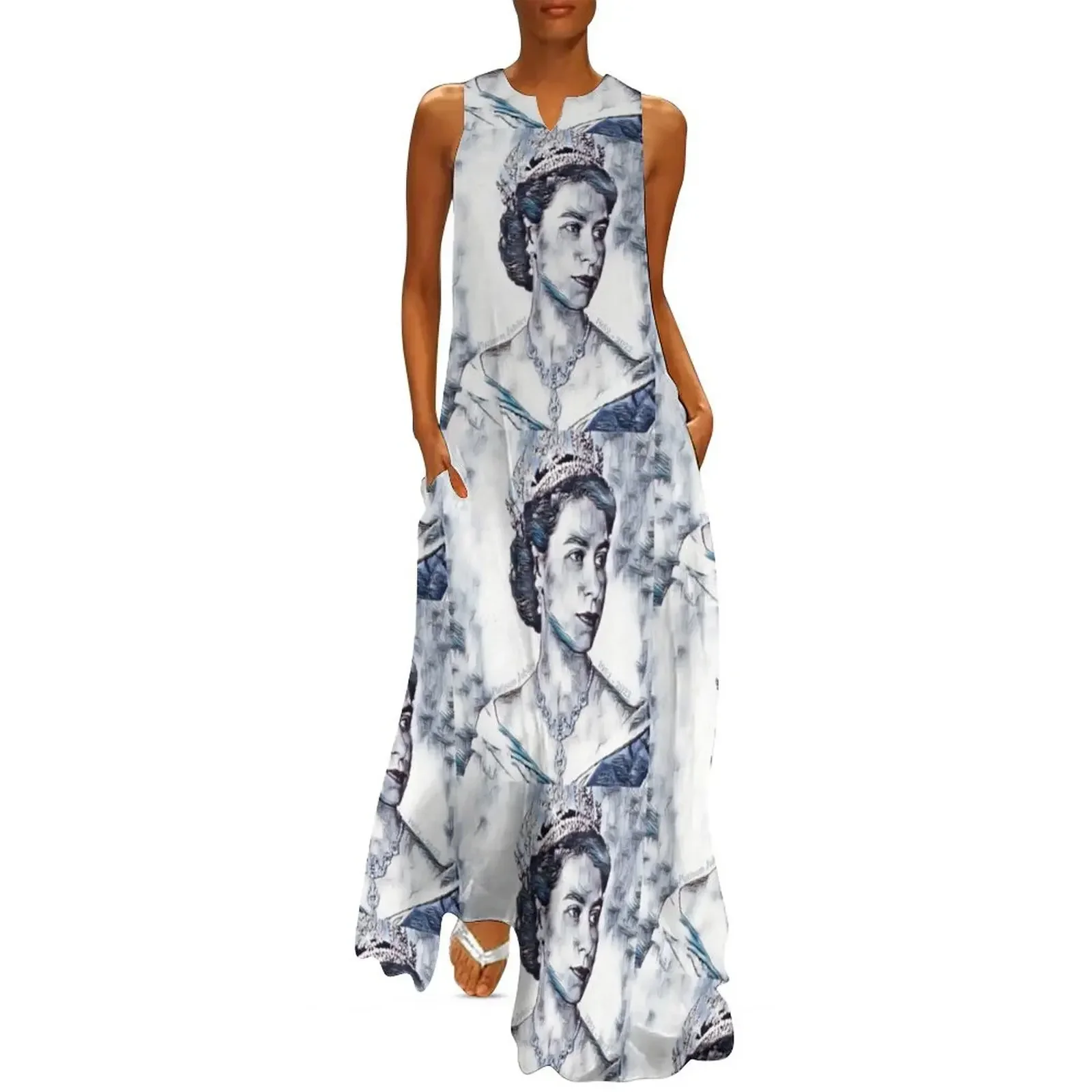 

The Queen's Platinum Jubilee 2022 Original Sketched Design Long Dress cute dress dresses summer birthday dresses for women Dress