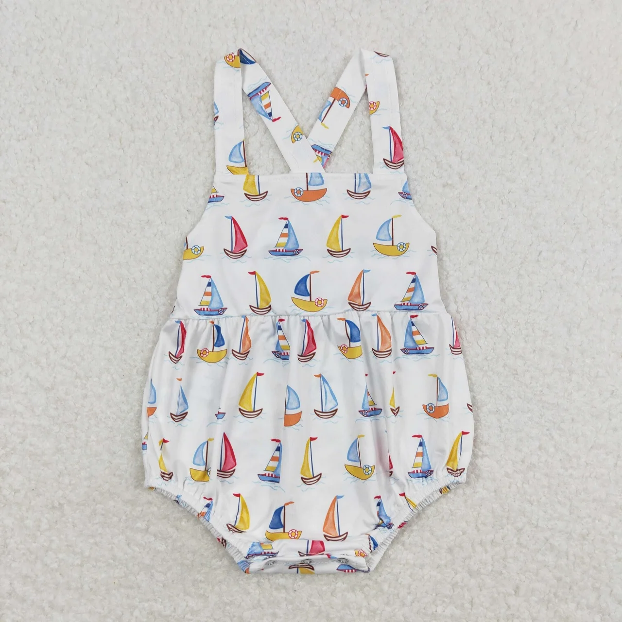 Wholesale Kids Baby Boy Girl Sleeveless Jumpsuit Newborn Coverall Romper Toddler Bubble Bodysuit Boats One-piece