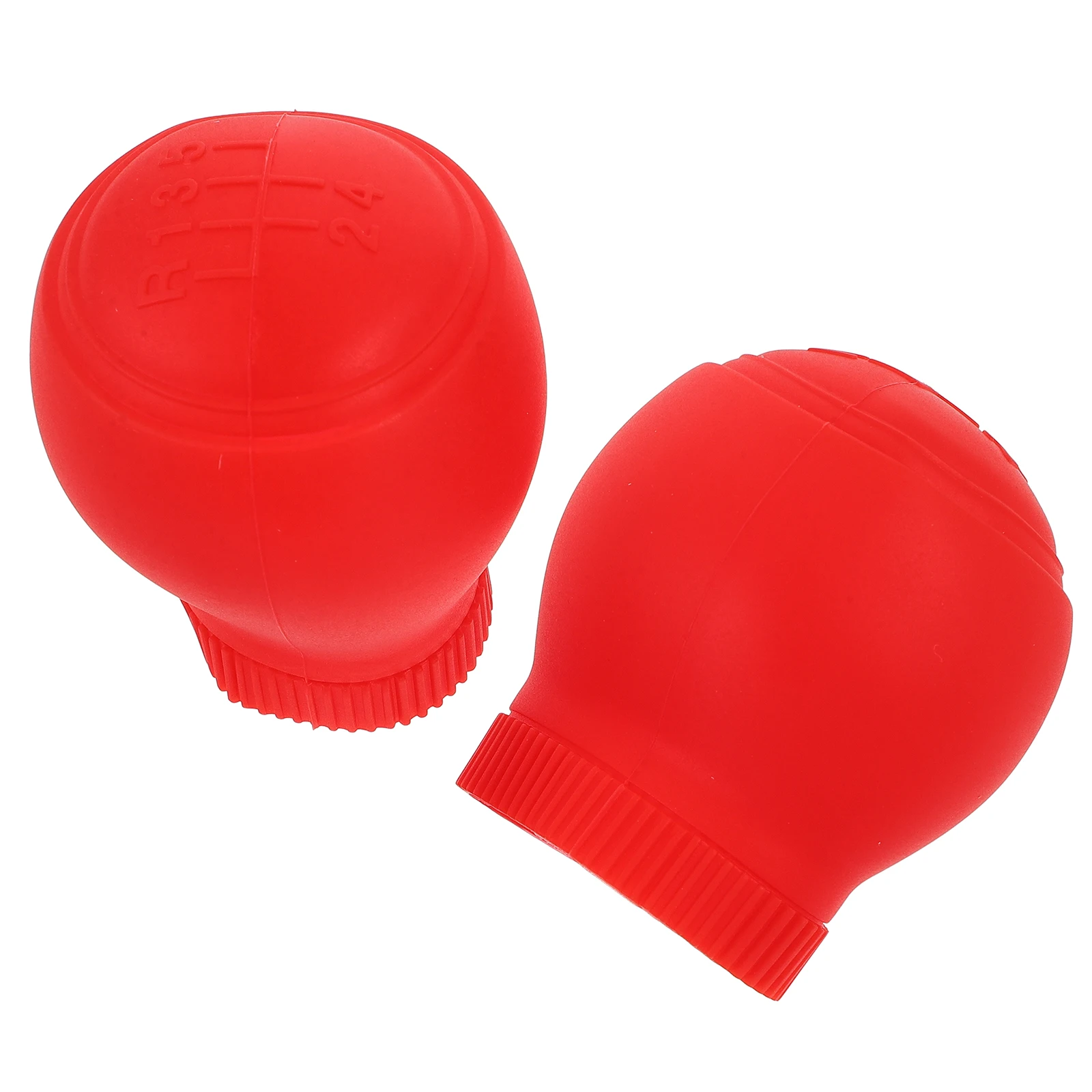 

2pcs Silicone Gear Shift Cover Anti Scratch Durable Universal Car Knob Handle Round Design Vehicle Interior Accessories