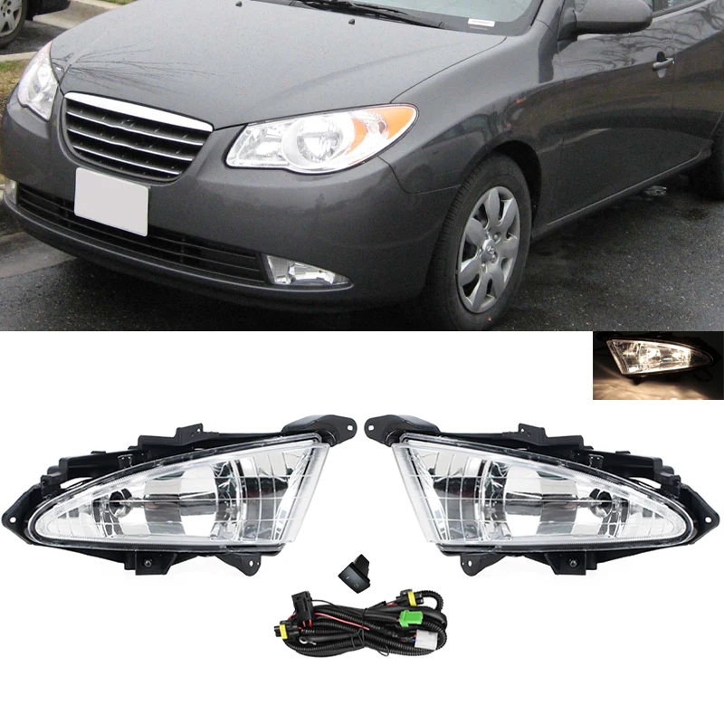 Headlight Light Lamp For Hyundai Elantra 2007 2008-2011 DRL Car Front Fog Light Driving Lamps Assembly w881 27W Bulbs 922022H000
