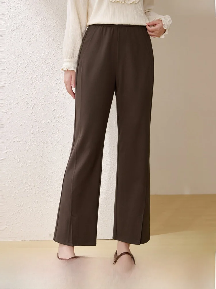 

Comfortable Elastic Waist Pants Slimming Straight Leg Pants for plus Size Women Spring Faion New Arrival High Waist Trousers