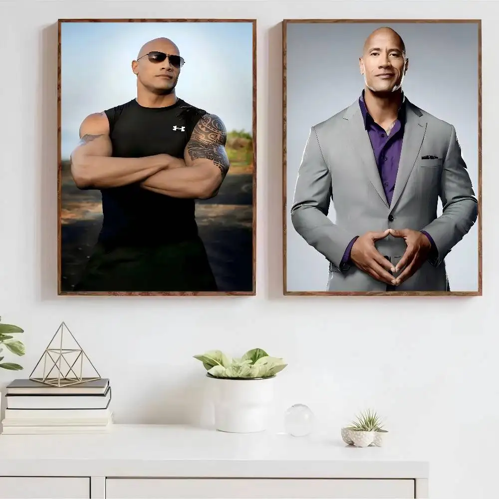 1 قطعة T-The R-Rock D-Dwayne جونسون أنيمي الملصقات لزجة الديكور اللوحة جدار الفن الأبيض كرافت ورقة جدار ديكور