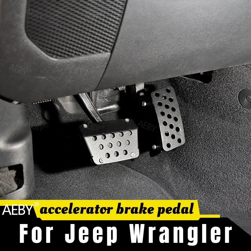 For Jeep Wrangler 2018-2023 increase height,Anti-slip iron left foot rest pedal,accelerator brake pedal,Car interior accessories