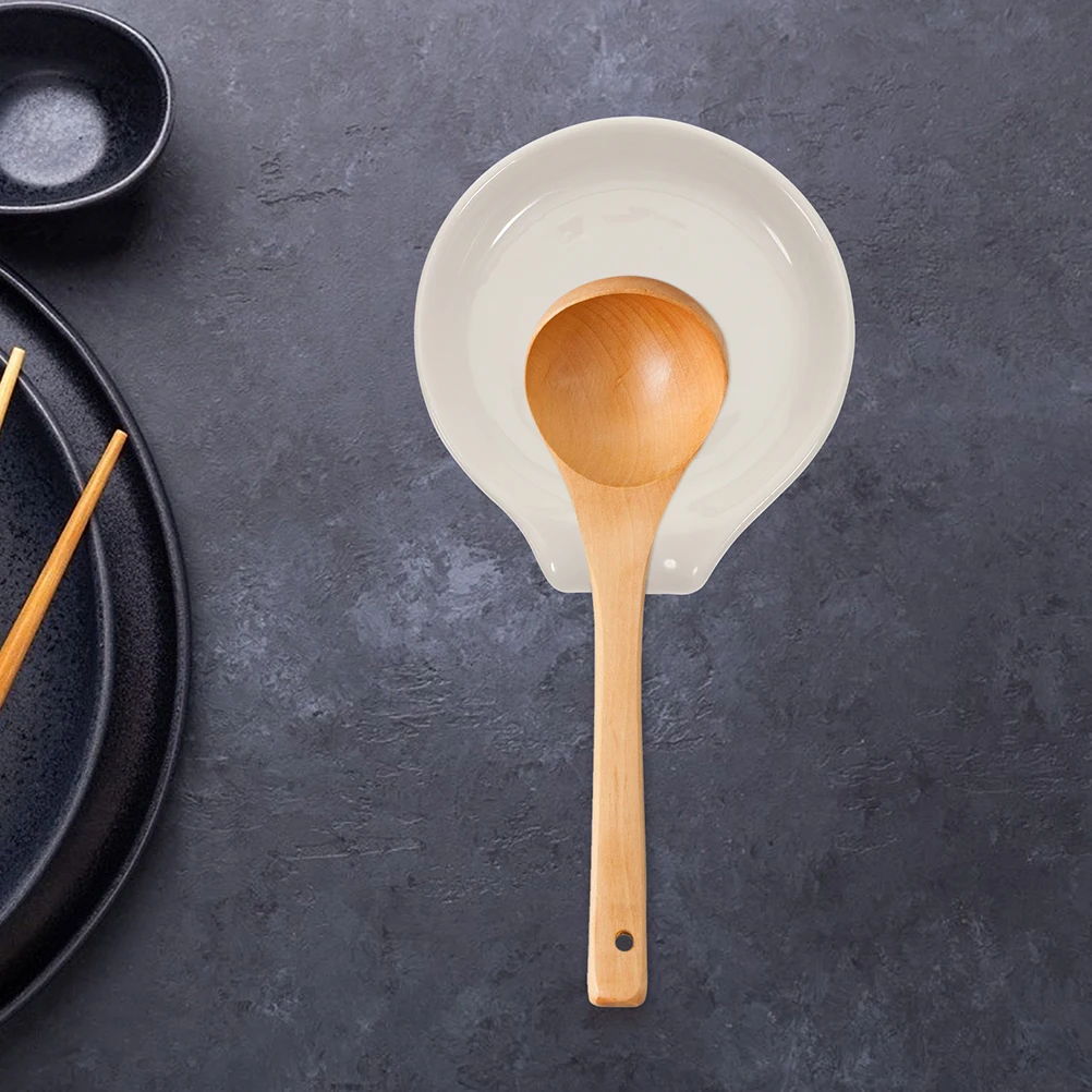 

2Pcs Ceramic Spoon Rest Delicate Kitchen Tool Prevent Cutlery Rolling Keep Table Clean Practical Gift Spoon Rest