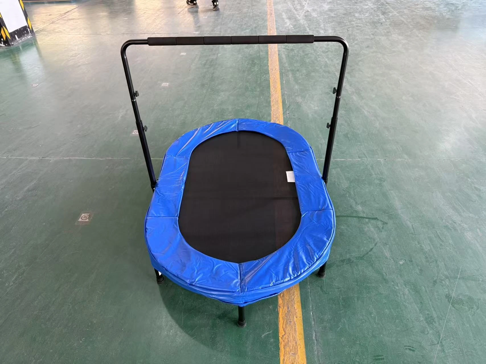 Colorful Safe Foldable Indoor Trampoline for Parent Child Use Mini Oval Double Rebounder with Handle and Protective Net  2026