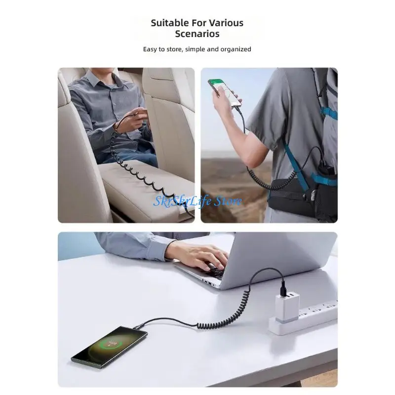 

E65E Double Ended Type C Scalable Charging Cable Deliver 60W Power And 480Mbps Data Transfer For Mobile Office Use