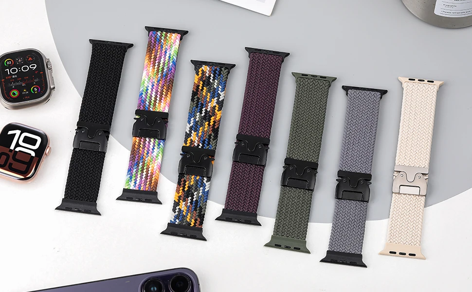 Parachute Straps for Apple Watch Ultra 4 3 Band 49mm 46mm 42mm 45mm 44mm Braided bracelet correa iWatch Series 12 11 10 9 8 SE 7