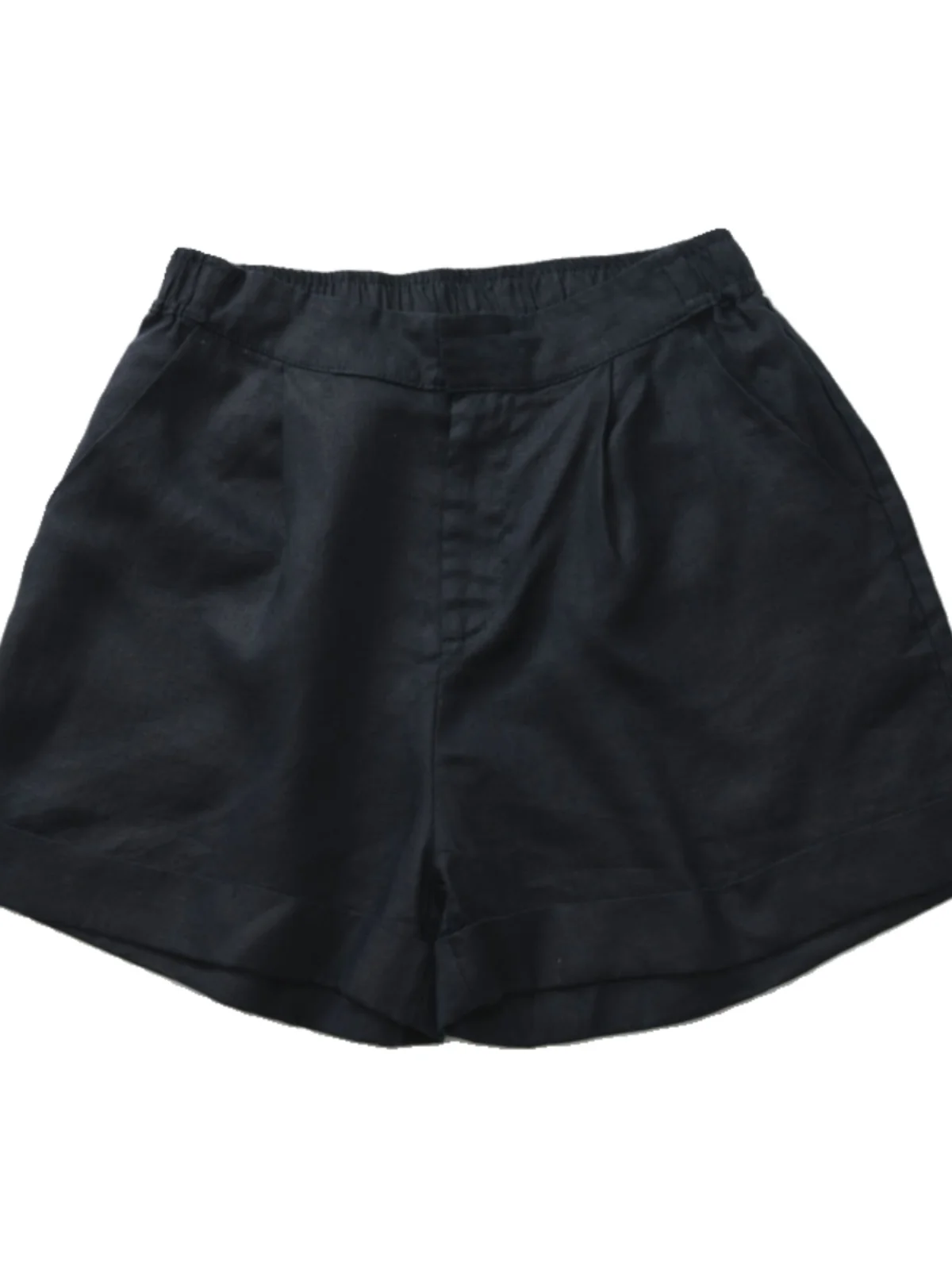 Artistiek High-End Puur Linnen Orts Dames Zomer Nieuwe Casual Elastische Taille Kleur Veelzijdige Hotpants Pendelen Sle...