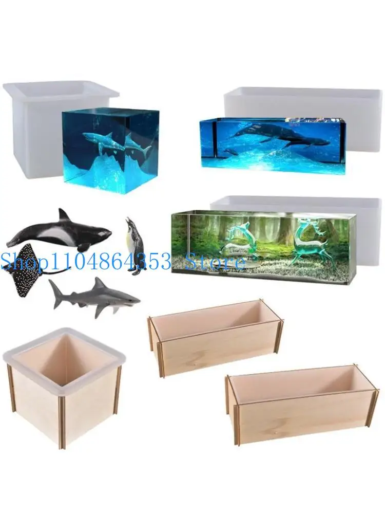 

652F кубовидный куб, смола, кристаллическая эпоксидная силиконовая форма, сделай сам, квадратная прямоугольная форма