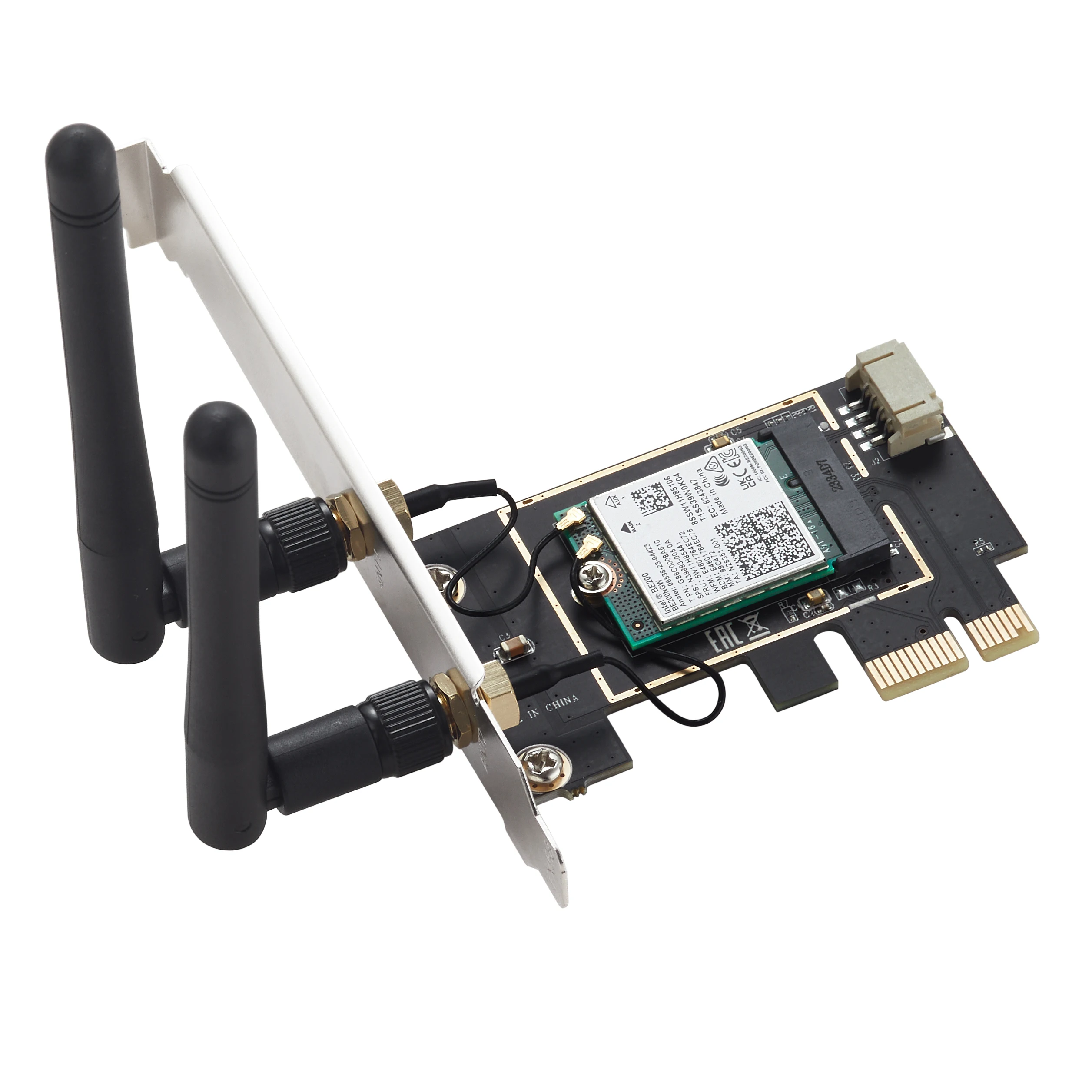 IOCREST Wireless WiFi 7 Intel BE200 PCI-E Network Card Bluetooth 5.4 Tri Band 2.4G&5G&6GHz 8774Mbps BE200NGW Chip 802.11be