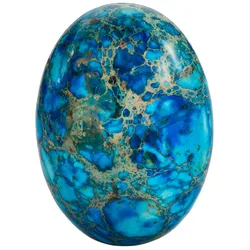 TUMBEELLUWA-Mar Azul Sedimentos Jasper Cabochão Oval CAB, Flatback Pedra para Fazer Jóias, 22x30mm, 1 lote, 5 peças