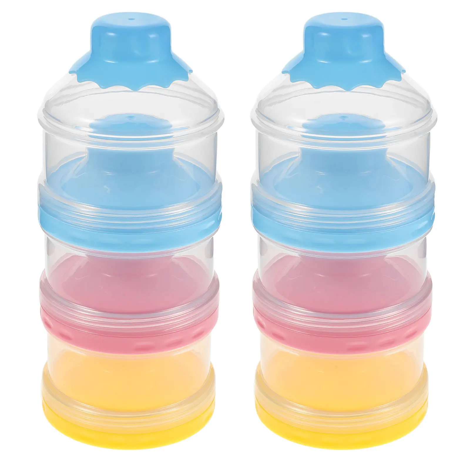 

Набор из 2 портативных контейнеров для детской смеси с 3 отделениями, герметичные, штабелируемые, для хранения детского молочного порошка