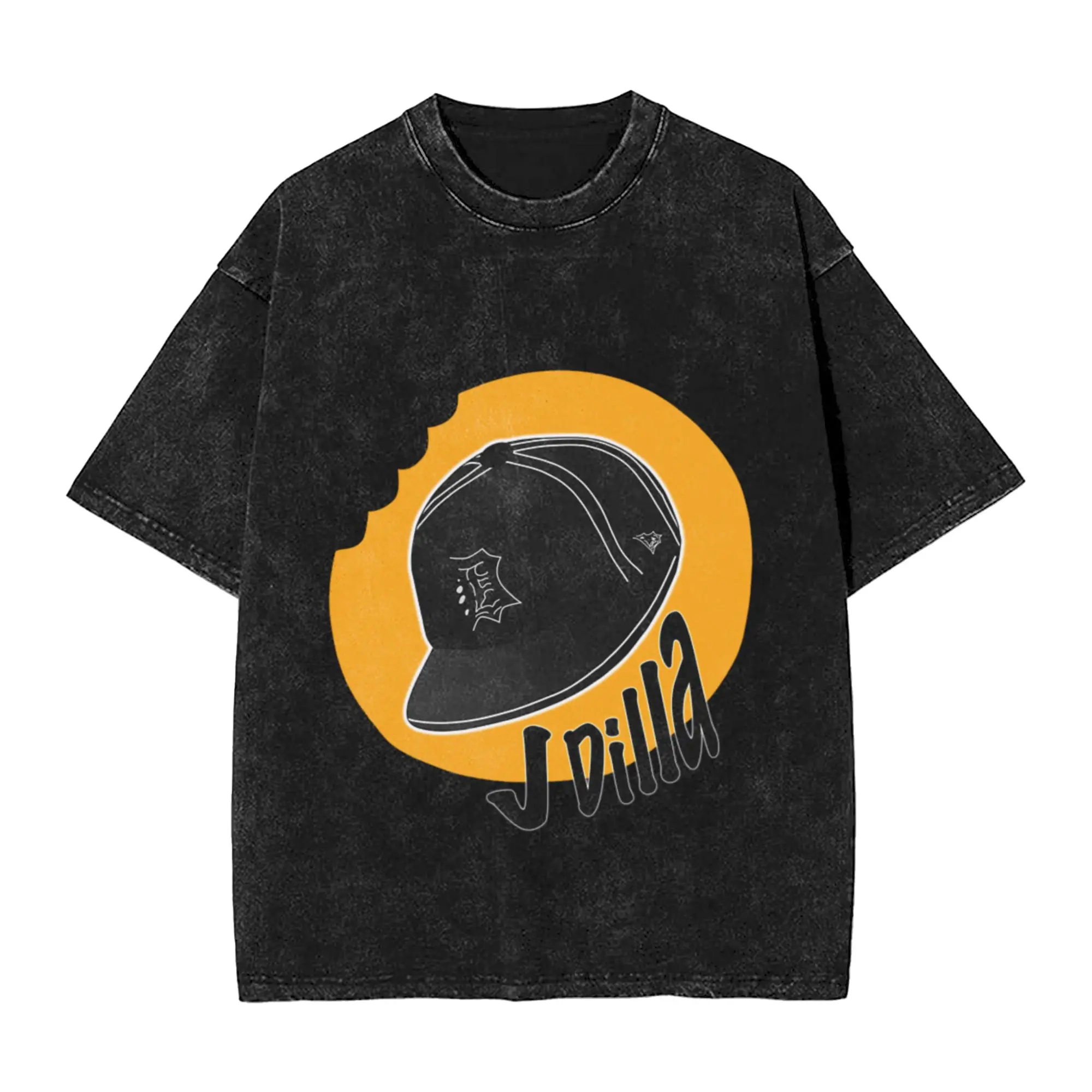J Dilla Donuts and Cap Classic Stylish A Washed T Shirt Men's Women's Oversized Cotton Tees Tops