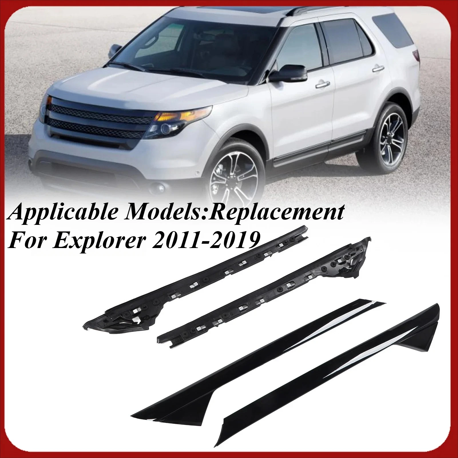 

For Ford F150 Mustang 2011-2019 Windshield Molding Trim Panel Pair Left Right BB5Z7803136AB BB5Z7803137AA OEM New ABS Plastic