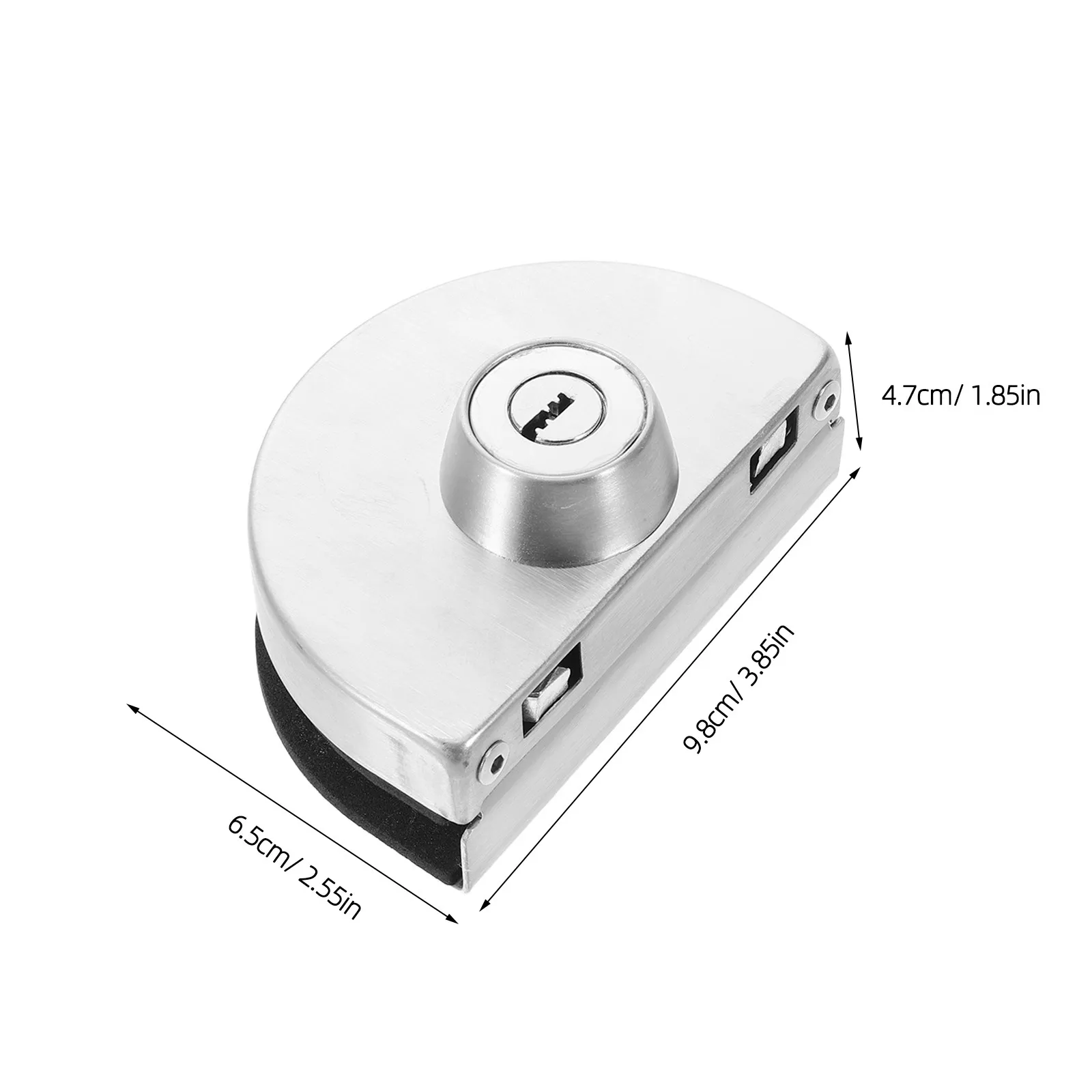 Glass Door Lock Stainless Steel Commercial Lock Replacement Key Screws Single Door Glass Cabinet Display Case Latch for Office