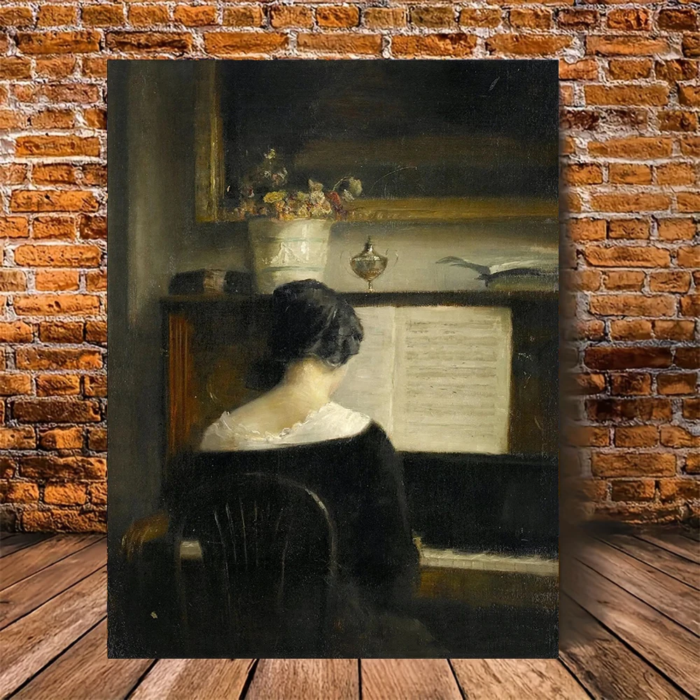 Affiche sur toile de style vintage sans cadre, œuvre d'art médiévale unique avec une peinture de style de vie de femme captivante, cadeau parfait pour Ho