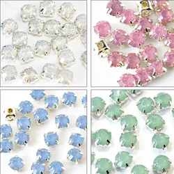 3/4/5/6mm 100pcs Opal żywica pazur kubek z kryształu górskiego złota/srebrna podstawa tkanina koraliki rękodzieło cyrkonie do Diy ubrania ślubne szycie