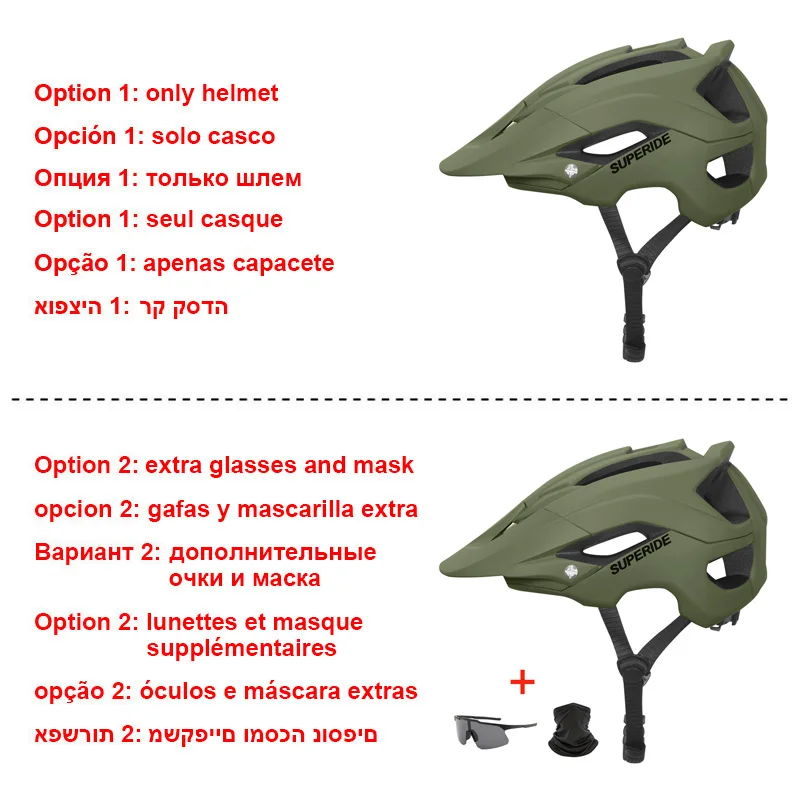 Supererde – casque de vélo de vtt pour l\'extérieur DH, casque de vélo de route moulé intégralement, casque de vélo de montagne ultraléger pour la