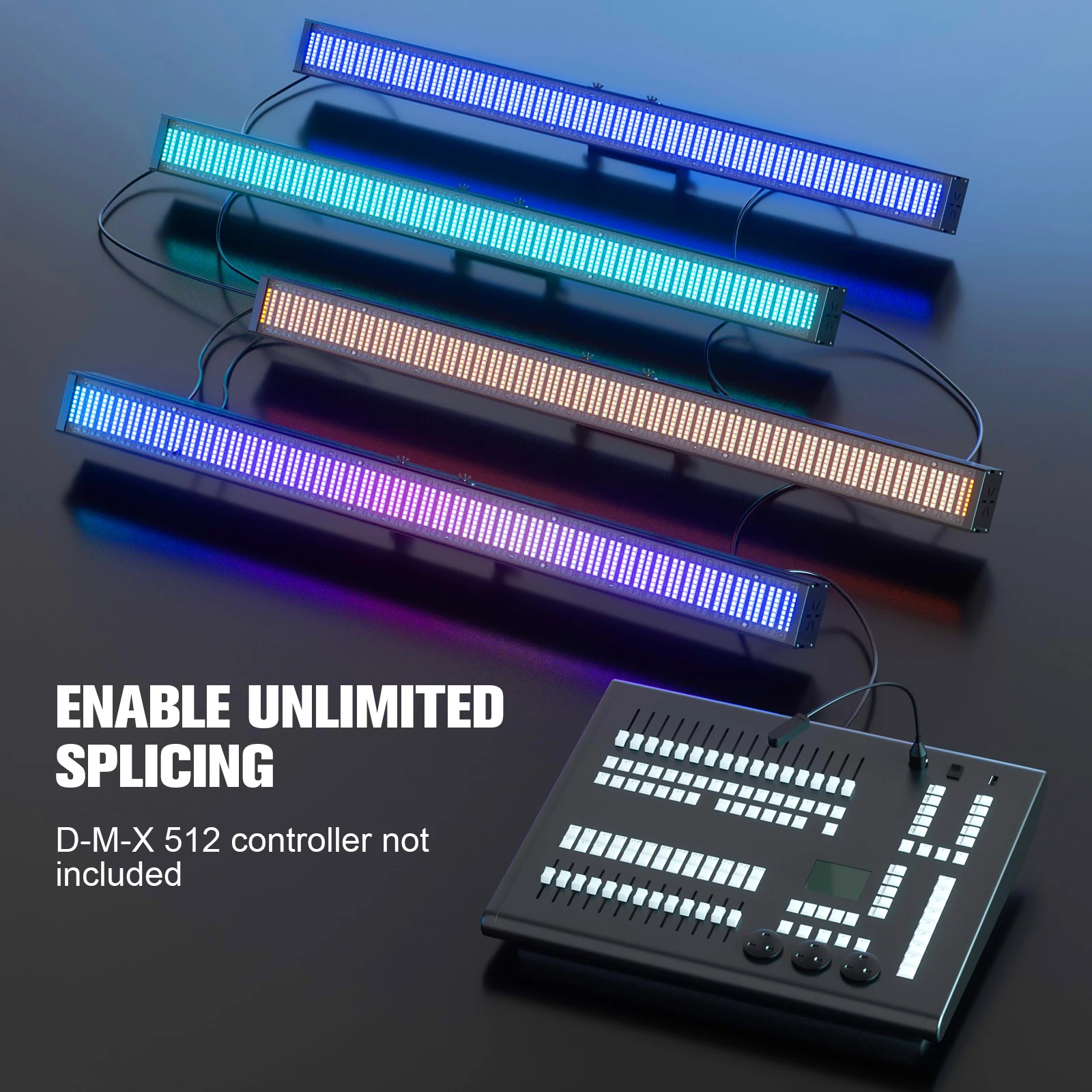 Yiflamefly 2Pcs 150W RGB 768LEDs Wall Washer Lights Pixel Stage Light Bar With Strobe/Fade/Pulse For Wedding Party KTV Bar Show