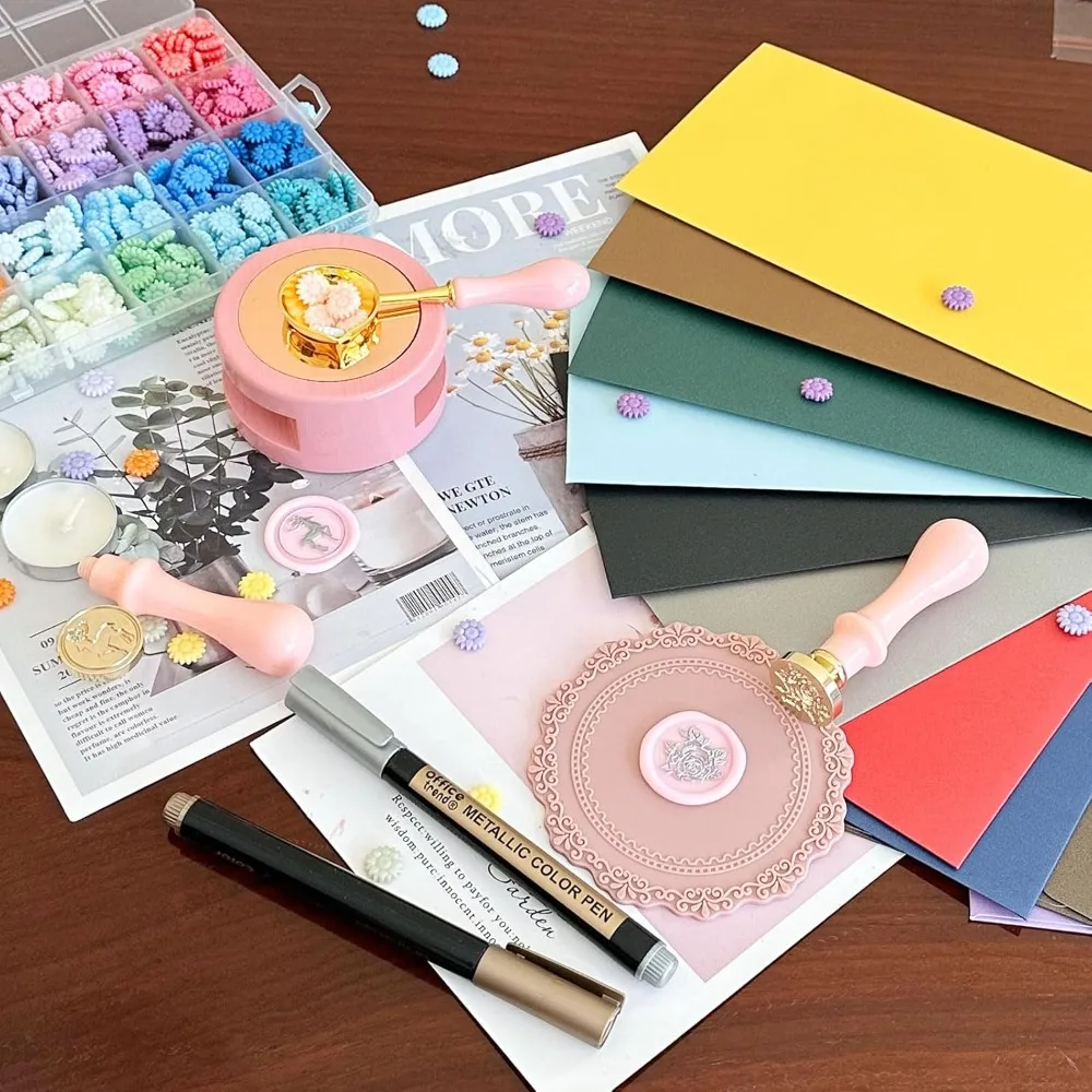 

Deer & Rose Wax Seal Complete Kit, Full DIY Sealing Wax Stationery Set with Envelopes Papers,stationery Envelope Set