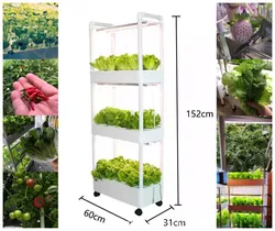 Kit de sistema hidropónico interior para torre de jardín doméstico, 3 capas, 42 agujeros, 6 piezas de luz de cultivo