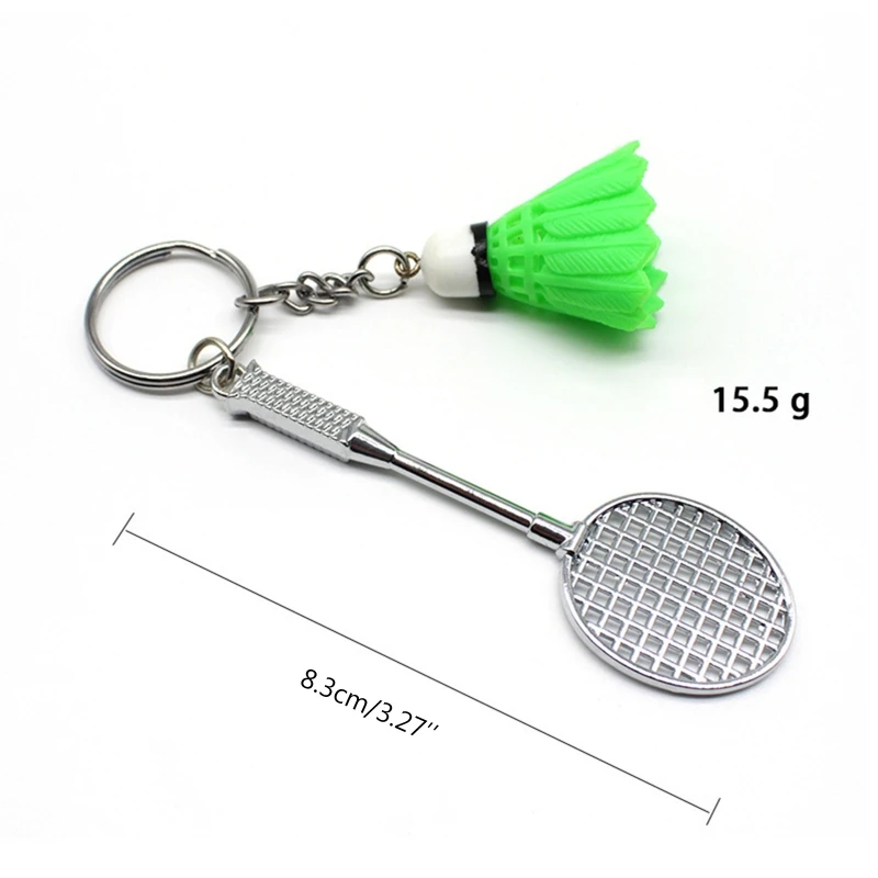 Badminton for KEY Ring Charm Decors, Sports Lovers for Creative Badminton Bat Cu