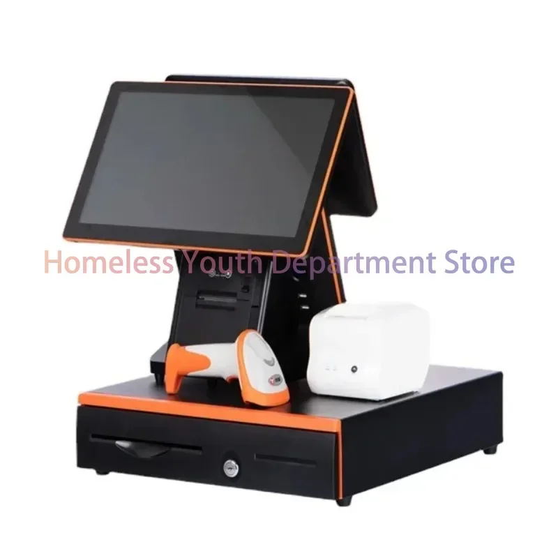 Gas station 80mm printer offline touch dual screen point of sales system cash register POS end point retail store