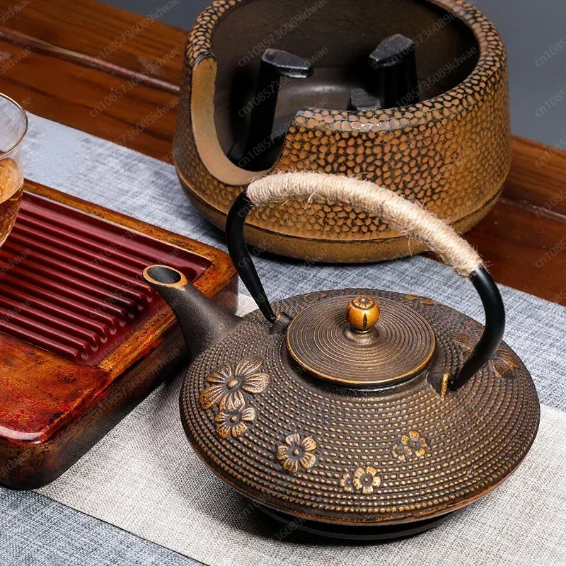 

Cast Iron Cherry Blossoms Teapot, Tea Kettle Set, Decorative House Gift for Friends, Family, Wedding, Tea Accessories.