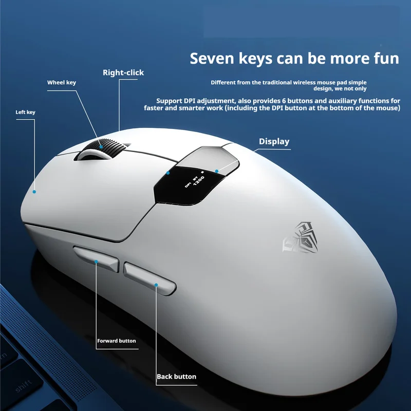 AULA SC390 Gaming Mouse Smart Screen Display Three-mode PAW3311 Lightweight Long Battery Life E-sport Mouse Customized PC Mice