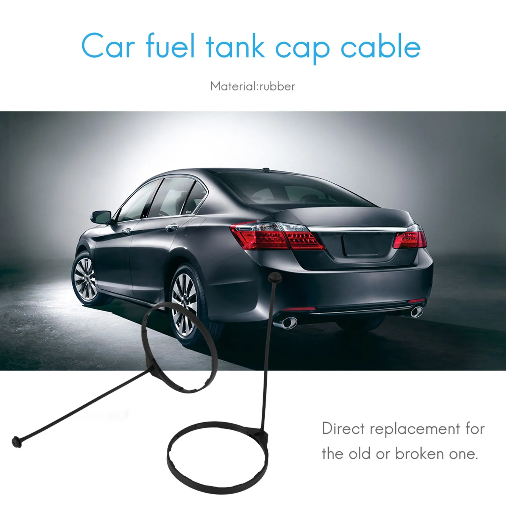 #61C (Black)2Pcs Car Oil Fuel Cap Tank Cover Line Ring Petrol for Honda Civic,Automotive Parts & Accessories