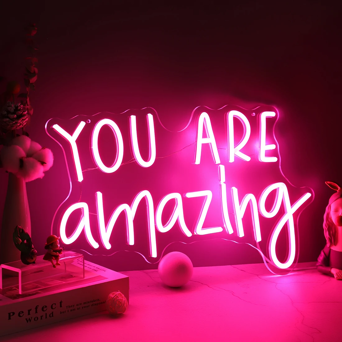 

You Are Amazing LED Neon Light Signs Girls Party Wall Decor Classroom Home Bedroom Living Room Nursery Hanging USB 16.9"X10.6"