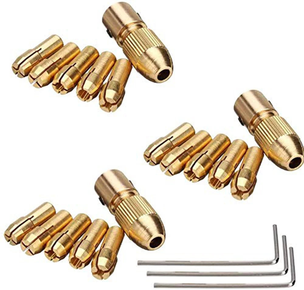 7 sztuk 2/ 2.35/3.17/4.05/5.05mm mosiądz Dremel Collet Mini uchwyt wiertarski do elektrycznego wał silnika wiertła narzędzie uchwyt wiertarski