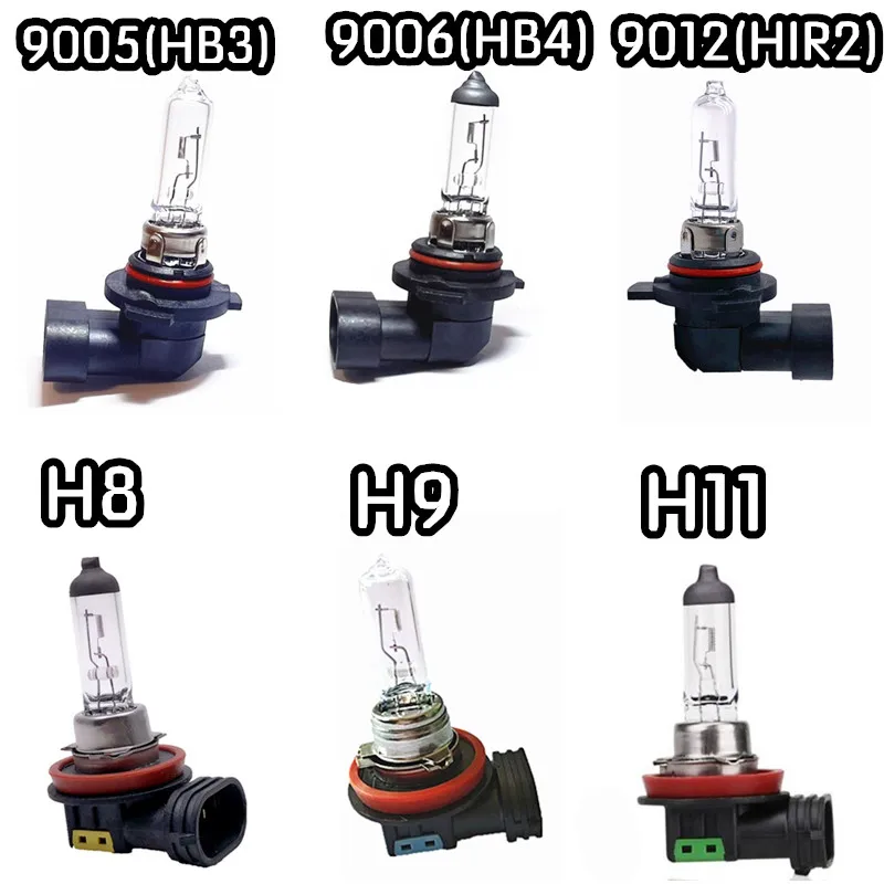 2pcs Car Halogen Bulbs Set H8 H9 H11 12V55W 9005 9006 9012 Hi/Lo Fog Light 3200K Warm Yellow H16 Headlight Light Source for Vehi