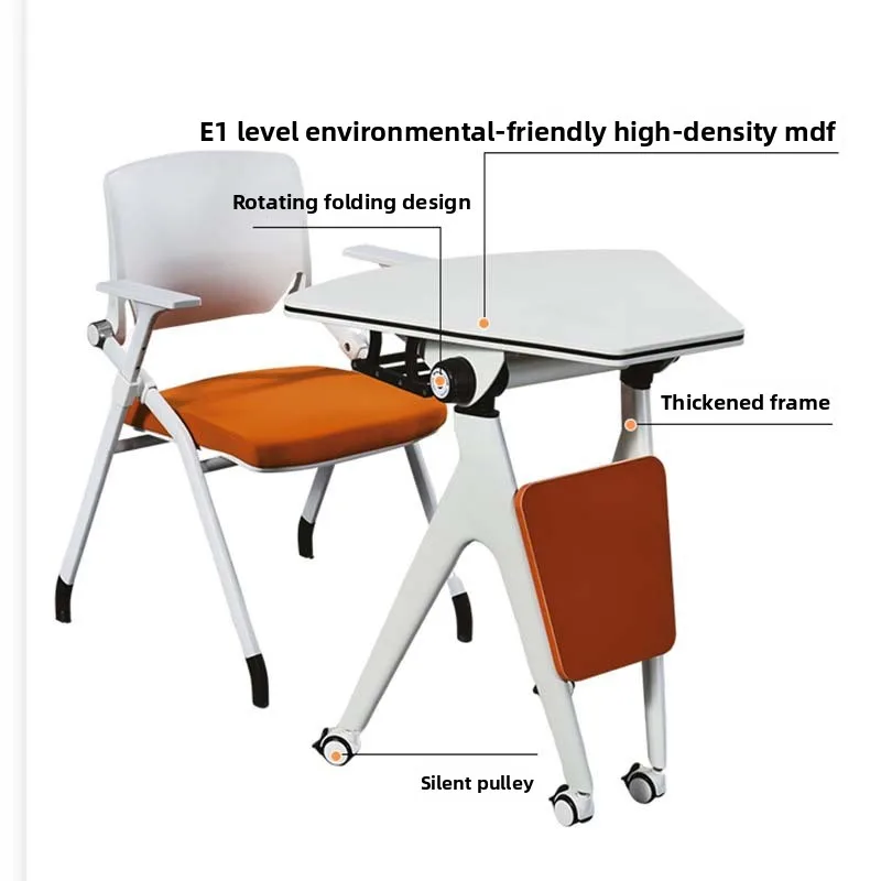 Movable folding conference table training institution tutoring class single training table with roller desk y