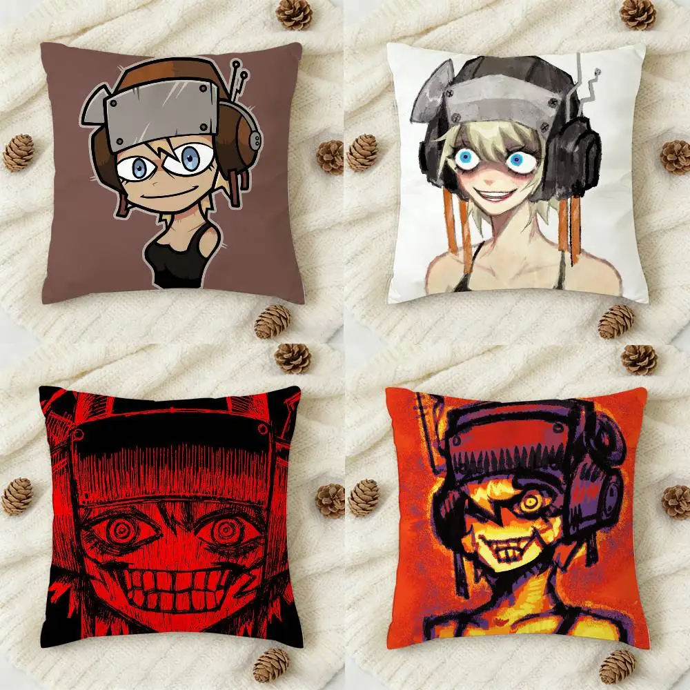 Game P-PsychoPomp Vena Capa de almofada decorativa quadrada impressa em ambos os lados para sofá, sala de estar, decoração de casa