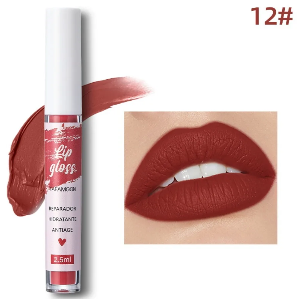Sexy Long Lasting Velvet Matte Nude Lip Gloss Lip Makeup Non-stick Cup Matte Lipstick Make-up Cosmetic Liquid Lipstick Women
