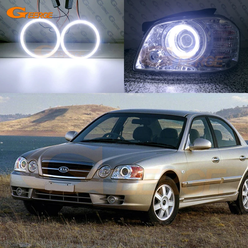 

For Kia Magentis Optima MS 2003 2004 2005 Day Light Ultra Bright COB Led Angel Eyes Kit Halo Rings