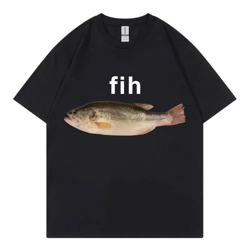 

Funny Fih Fish Meme T-shirt High Quality Fashion Short Sleeve T Shirts Men Women Casual Loose Cotton T-shirts Summer Streetwear