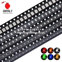 SMD LED Light Emitting Diode, vermelho, amarelo, verde, branco, azul, laranja, boa qualidade, 0402, 0603, 0805, 1206, 1210, 3528, 5050, 100pcs